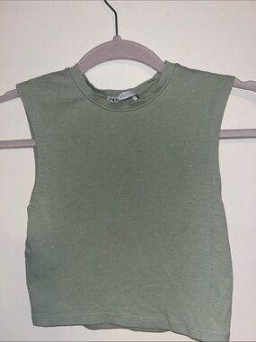 ZARA Sage Green Muscle Tank